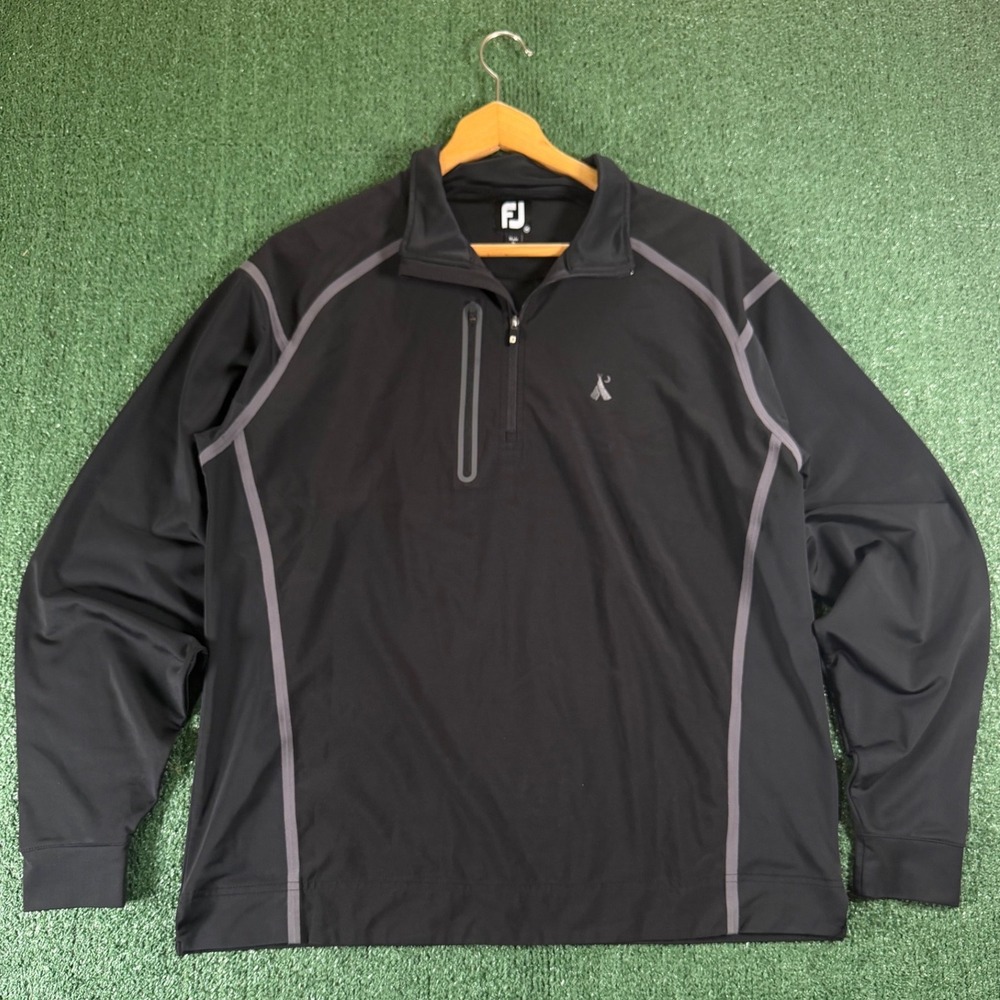 FootJoy Pullover Mens Size M Black Good 1/4 Zip Golf Jacket Sportswear Active